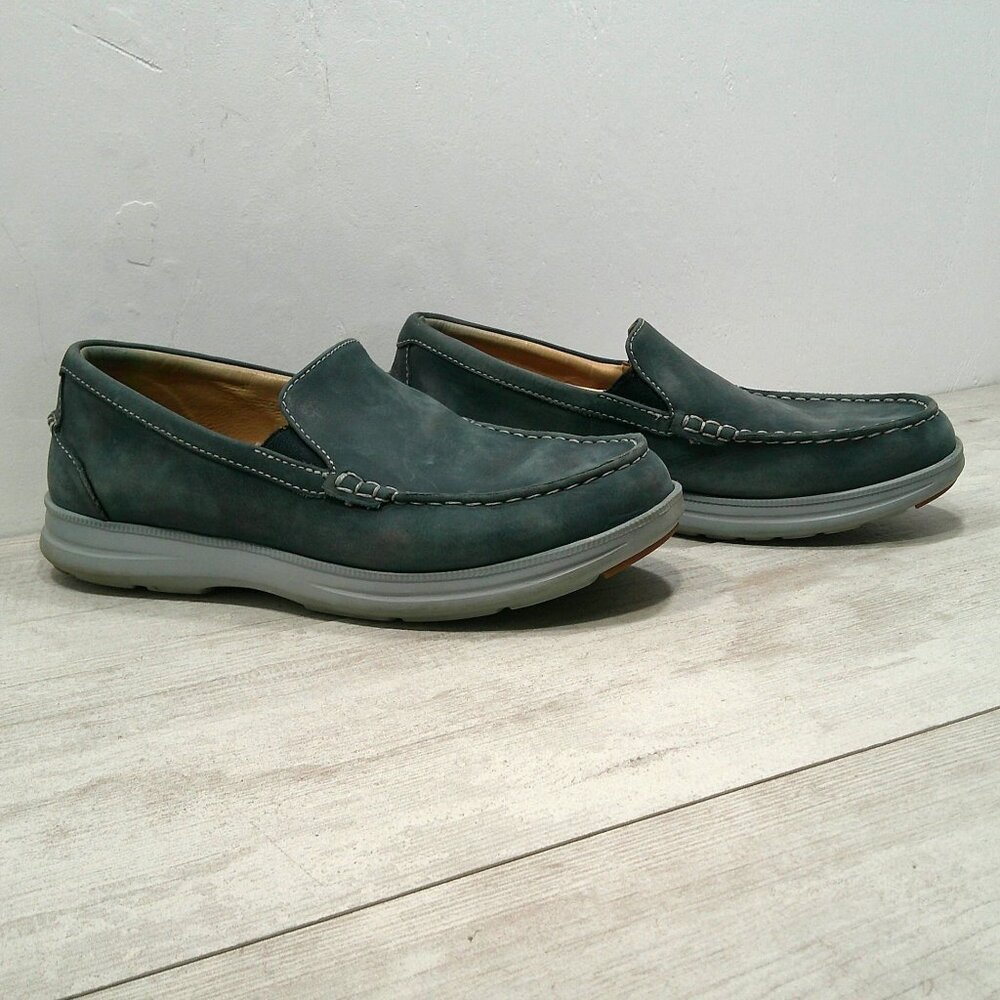 Samuel Hubbard Blue Leather Preppy Boat Shoes Loafer Size 10.5 M